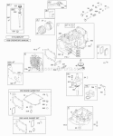 Cylinder Piston Crankshaft Sump Gaskets Head Diagram and Parts List for 28T707-1180-E1  Briggs and Stratton Engine